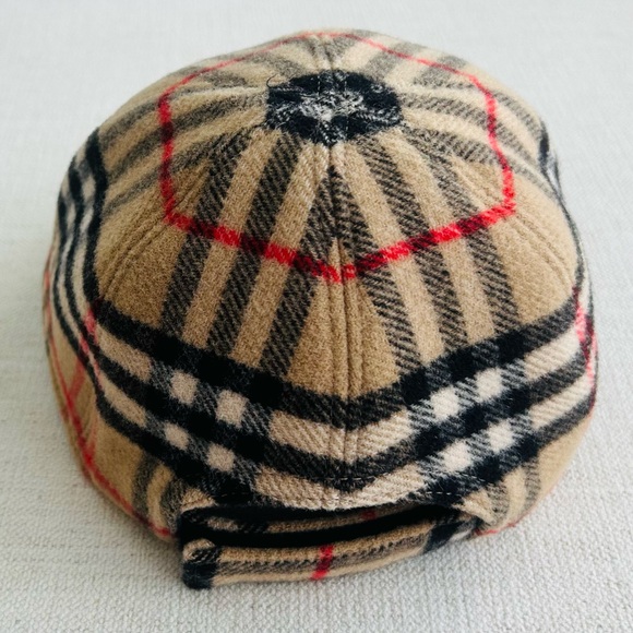 Burberry Kids Checkered Baseball Cap in Tan and Black (M) - Picture 3 of 9